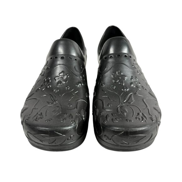 Dansko Pixie Molded EVA Floral Embossed Mules Clogs Black Women’s Sz 38 US 7.5 8 - Picture 2 of 8